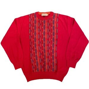 Vintage Norm Thompson Coogi Style Sweater Red Multi 3D Size Medium Canada